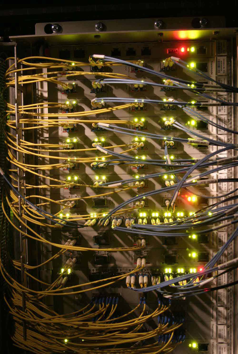 Artistic photo of the Netnod peering switch in Sweden