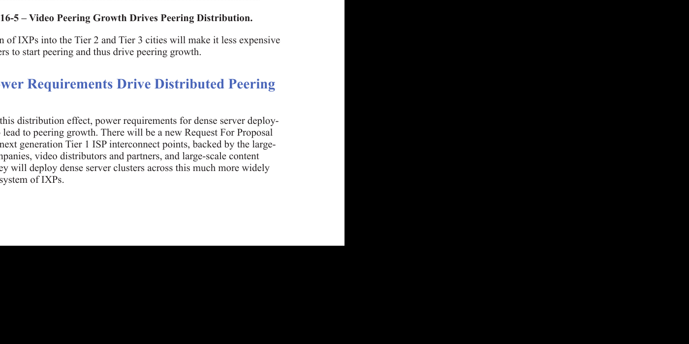 Video Peering Growth Drives Peering Distribution